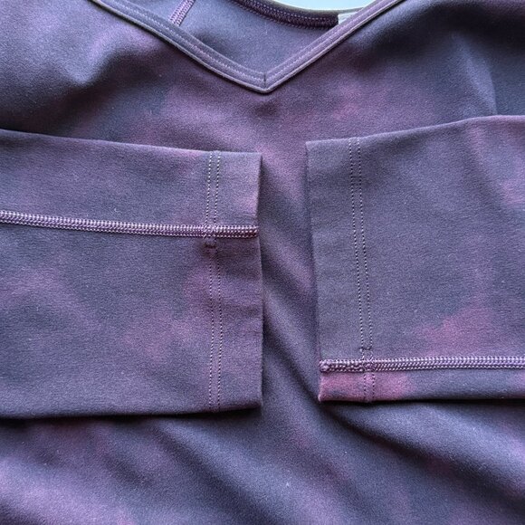 Lululemon Womens Align Long Sleeve Crop Top Size 8 Burgundy Tie-Dye Print - Picture 4 of 7